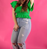 Sips Of Chardonnay Smocked Top