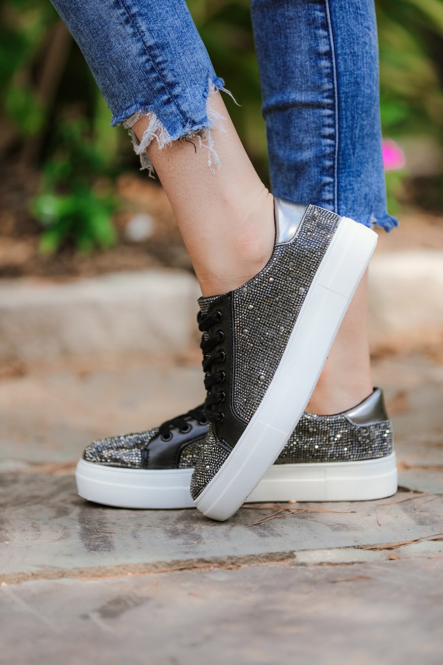 Sparkle In Style Rhinestone Sneakers - Jess Lea Boutique