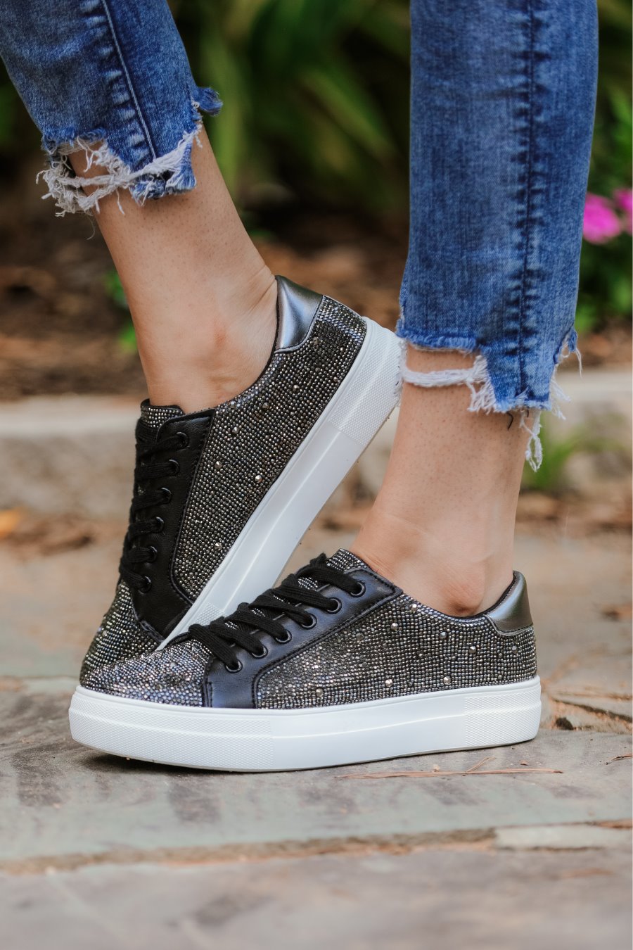 Sparkle In Style Rhinestone Sneakers - Jess Lea Boutique