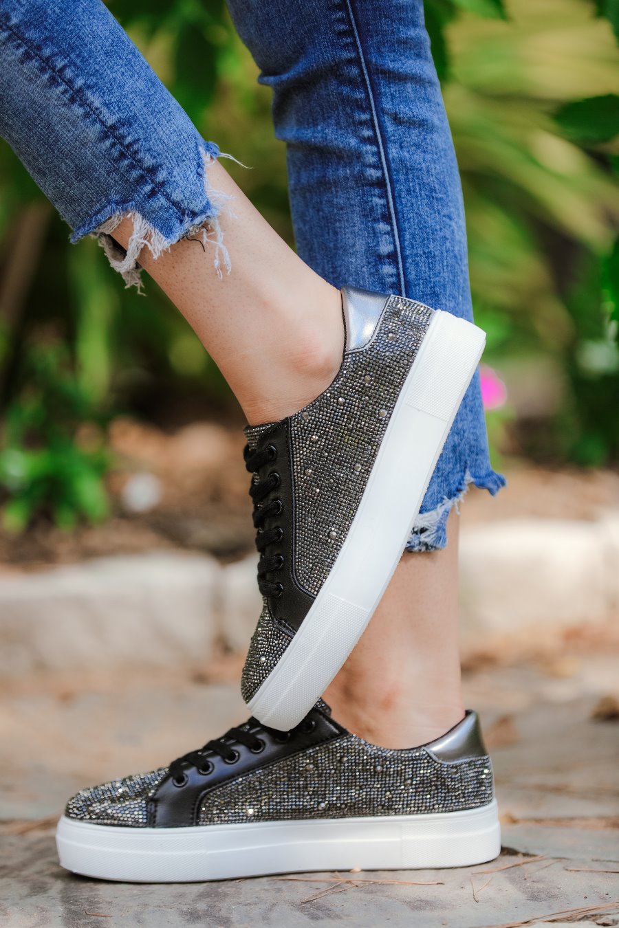 Sparkle In Style Rhinestone Sneakers – Jess Boutique