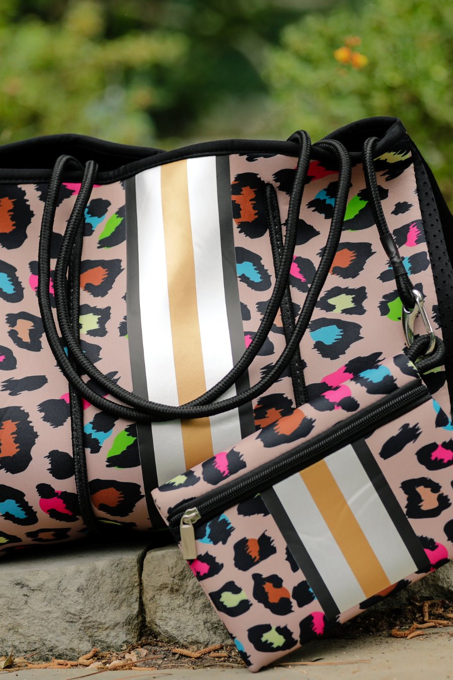 Splash Of Color Neoprene Tote Bag - Jess Lea Boutique