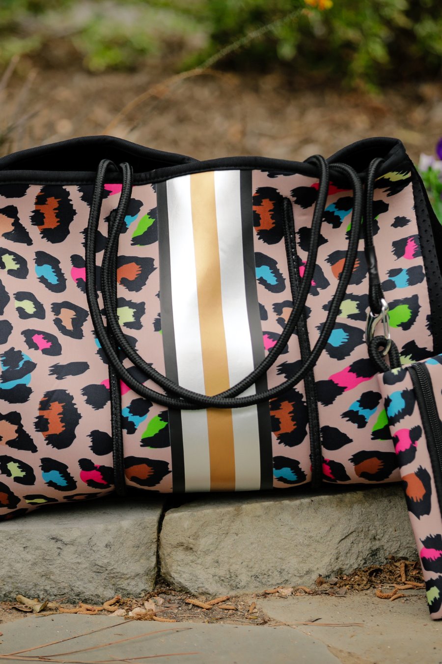 Pink Leopard Print Neoprene Tote