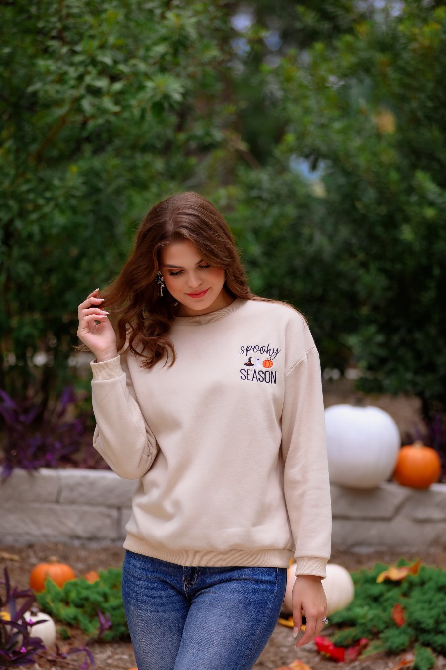 PREORDER-Spooky Season Embroidered Sweatshirt