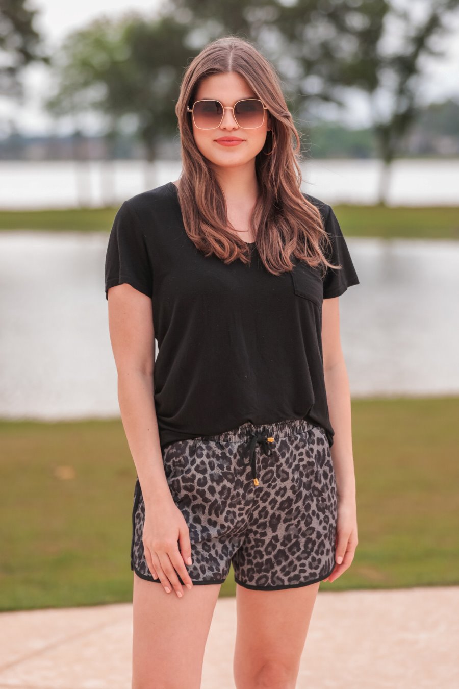 Spot On Leopard Drawstring Everyday Shorts - Jess Lea Boutique