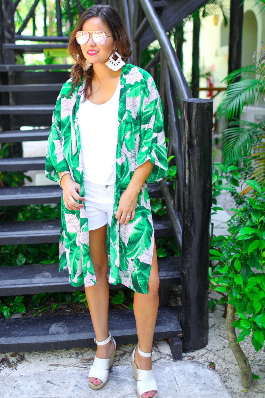 Taytum Tropical Print Kimono - Jess Lea Boutique