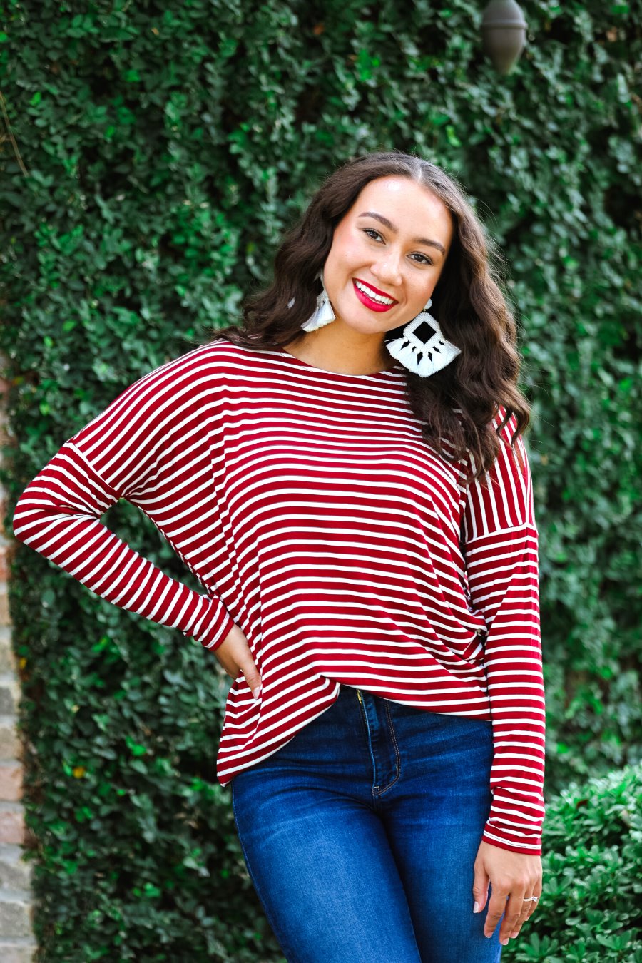 Jade Striped Long Sleeve Top by Jess Lea Boutique