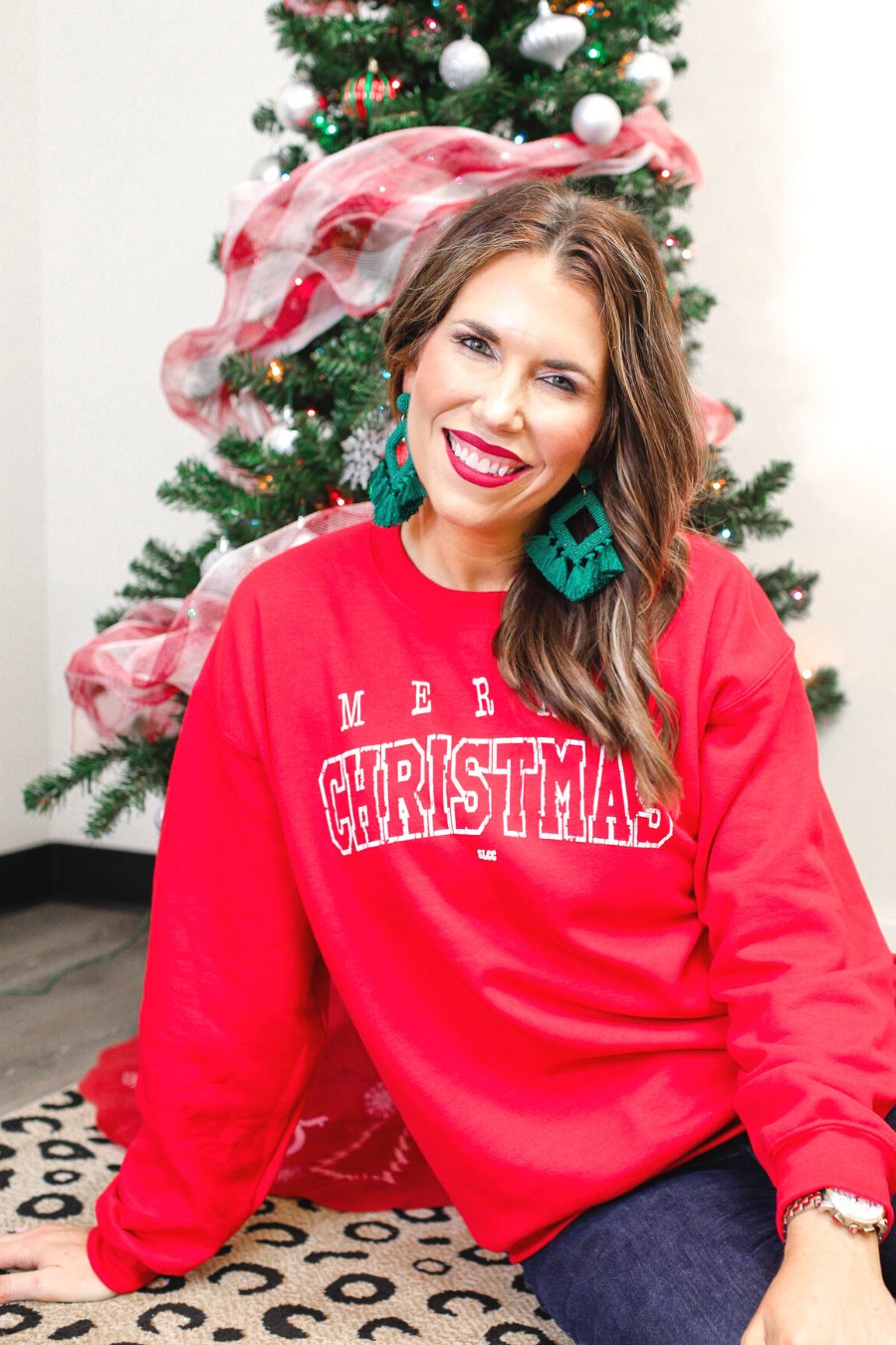 Varsity Merry Christmas Sweatshirt - Jess Lea Boutique