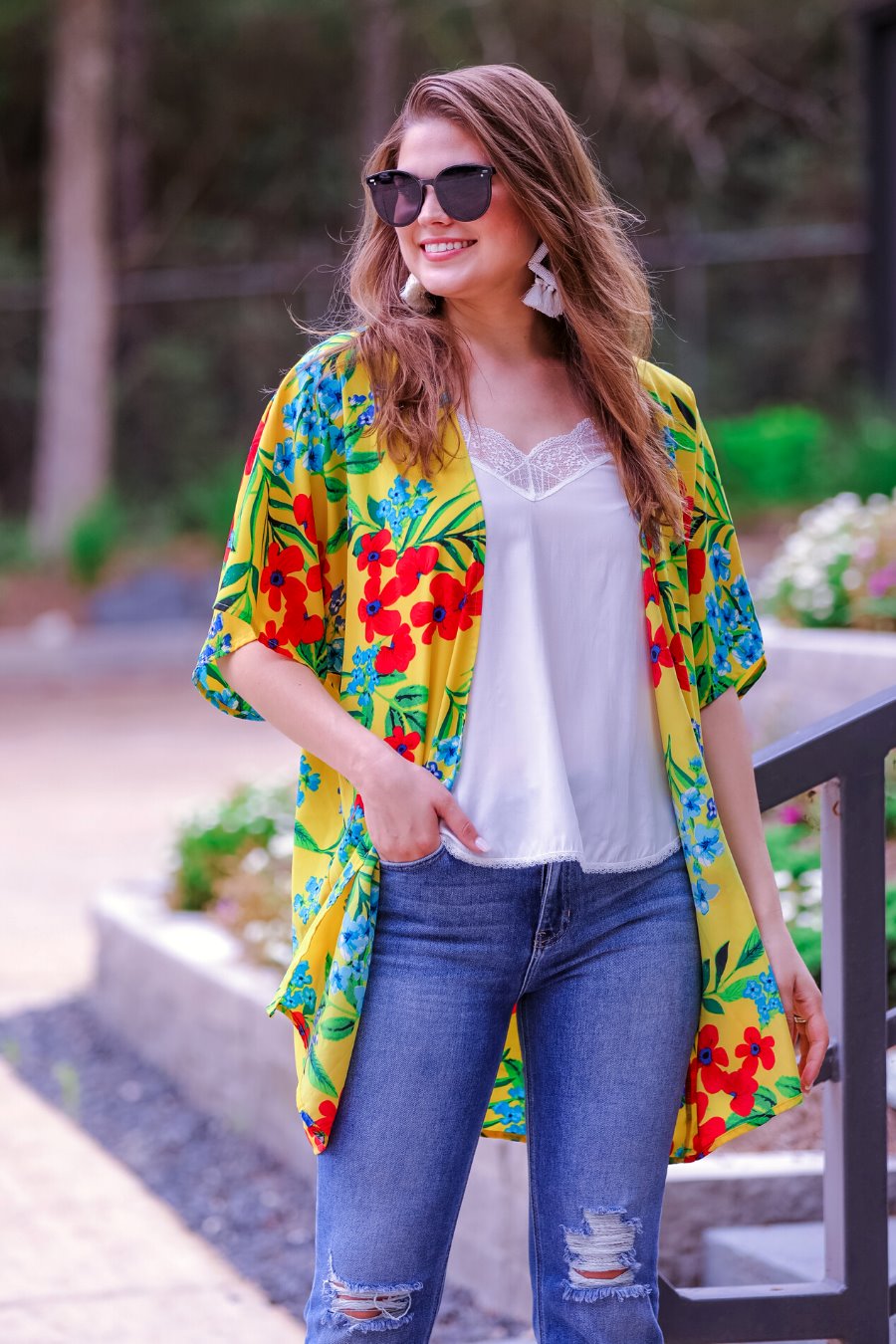 Walking On Sunshine Floral Kimono - Jess Lea Boutique