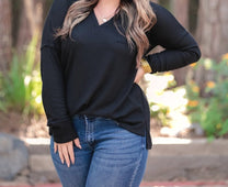 Whitney V-Neck Waffle Top - Jess Lea Boutique