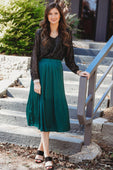Zoey Pleated Midi Skirt - Jess Lea Boutique