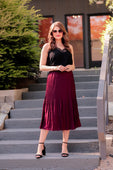 Zoey Pleated Midi Skirt - Jess Lea Boutique