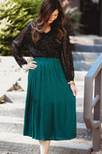 Zoey Pleated Midi Skirt - Jess Lea Boutique