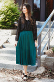 Zoey Pleated Midi Skirt - Jess Lea Boutique
