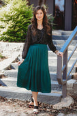 Zoey Pleated Midi Skirt - Jess Lea Boutique
